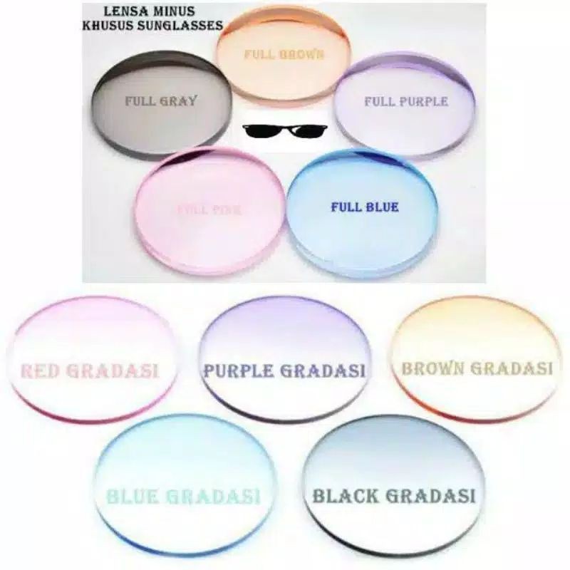 PASANG GANTI LENSA KACAMATA FASHION MINUS PLUS CYLINDER WARNA TRANSPARAN MIRROR