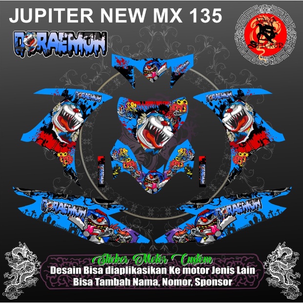 decal yamaha jupiter mx 135 doraemon zombie