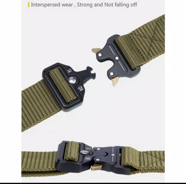 Miluota Ikat Pinggang Canvas Tactical Military Cream Coklat Polos Premium