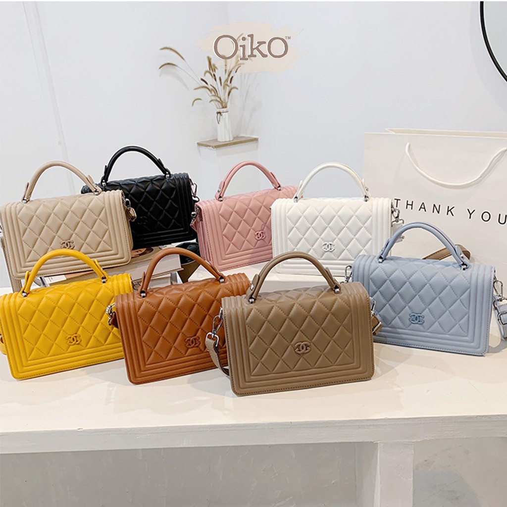 TAS SELEMPANG WANITA OIKO CHANYEL SQUARE SLING BAG