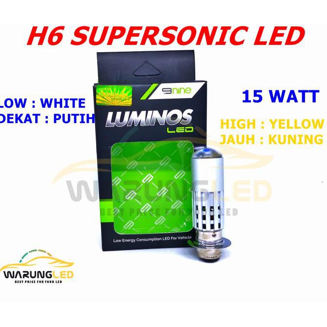 Lampu Led Motor Original H6 9Nine Luminos 2 Warna Putih Kuning Bebek M
