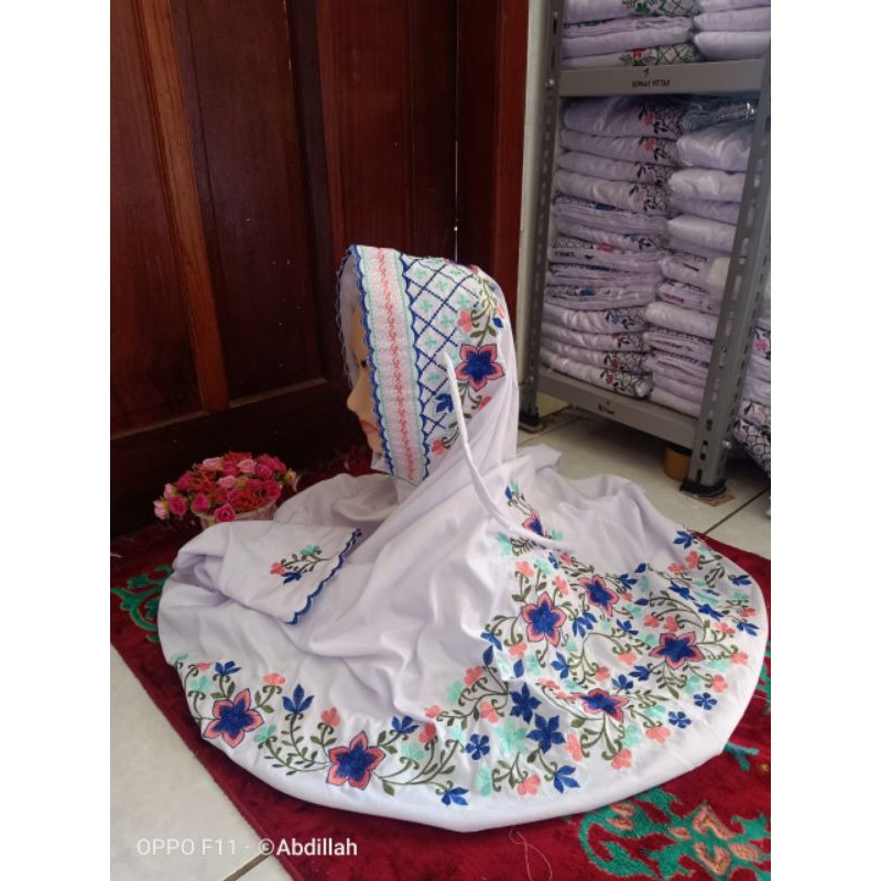 mukena model terusan dewasa bordir