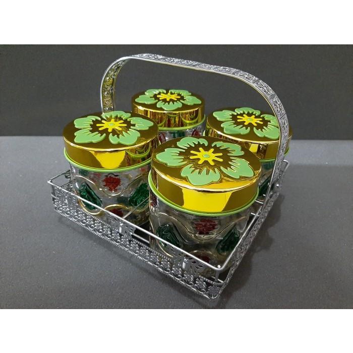 Toples Souvenir Toples Lebaran/Toples Kue/Toples Hias Kaca Set 4 Hokee Star