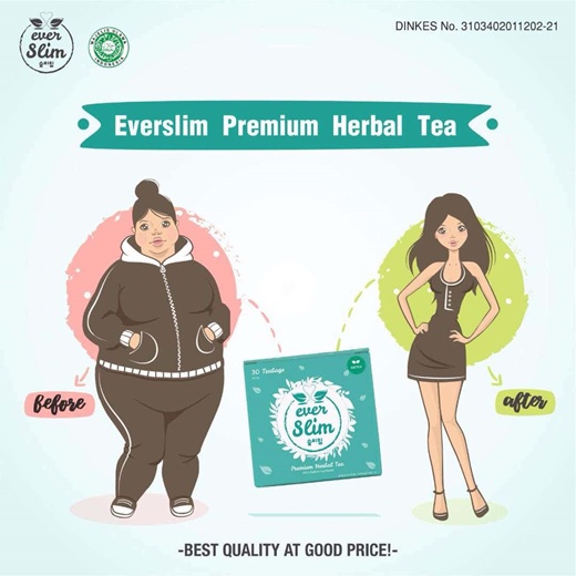 [ORI] Teh Pelangsing Everwhite AMPUH Melangsingkan Badan Ideal dalam 2 Minggu TANPA EFEK SAMPING - BPOM 100% ORIGINAL HALAL