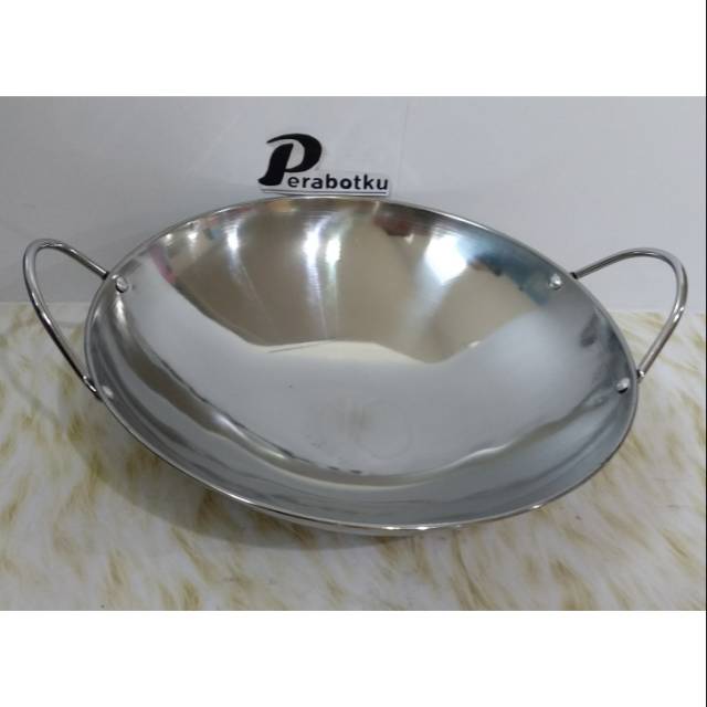 Kuali Stenlis Kecil 26 cm / Wajan Katel Penggorengan Stainless Steel