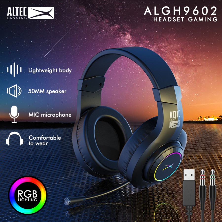 Headset Gaming ALTEC LANSING ALGH-9602 Wired RGB 3.5mm - ALTEC ALGH9602