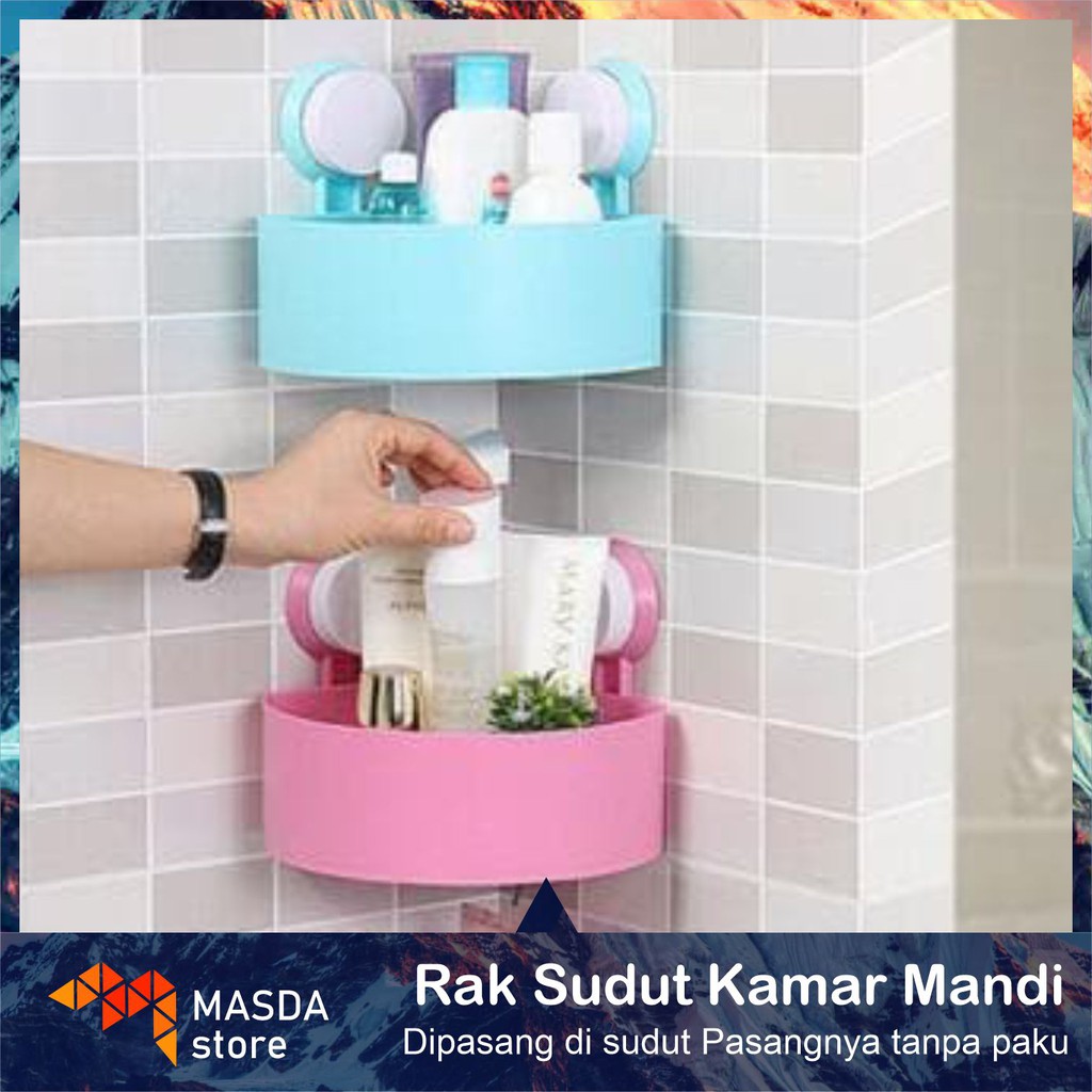 Rak Sudut Kamar Mandi Tempel Minimalis Tempat Sabun Pojok Buat