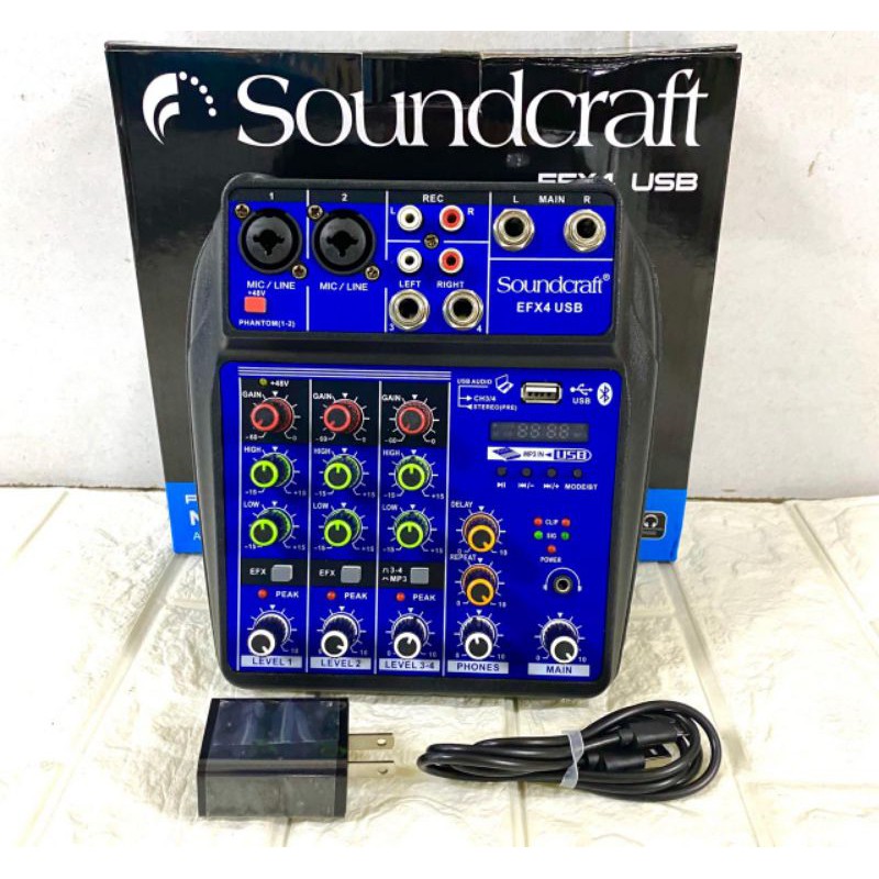 mixer soundcraft 4 channel efx4 USB BLUETOOH baru support pc