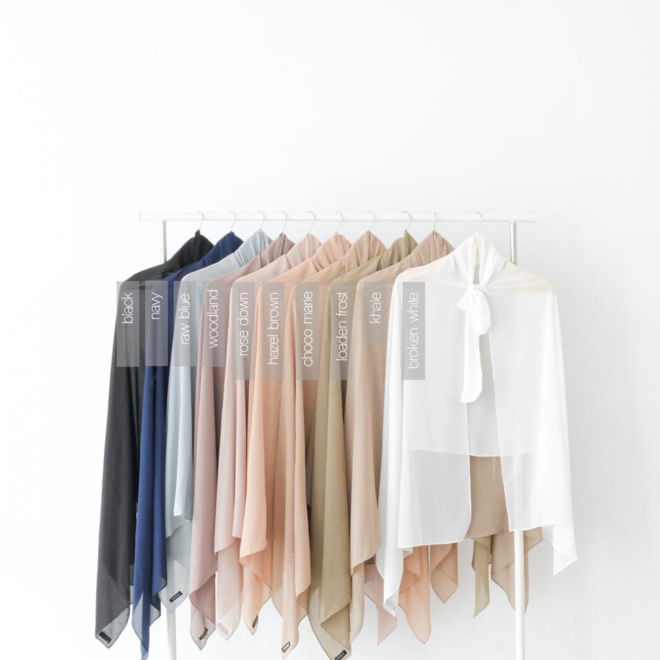 Ghania Instant | Pashmina Instan Tali Cheruty Babydoll Polos by Yeppushop-7