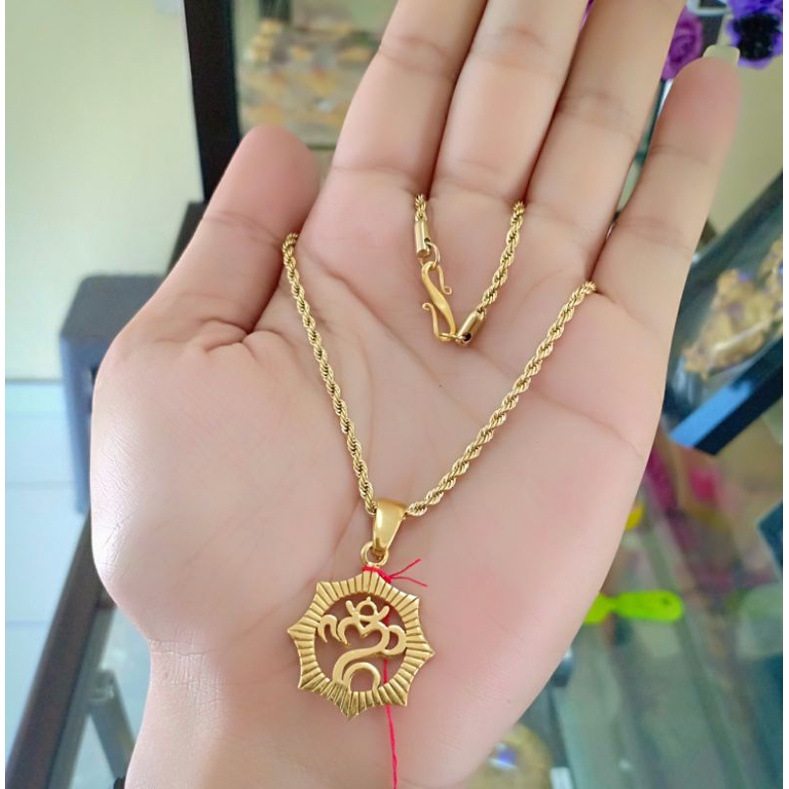 hot kalung titanium liontin omkara,ongkara &swastika kait s