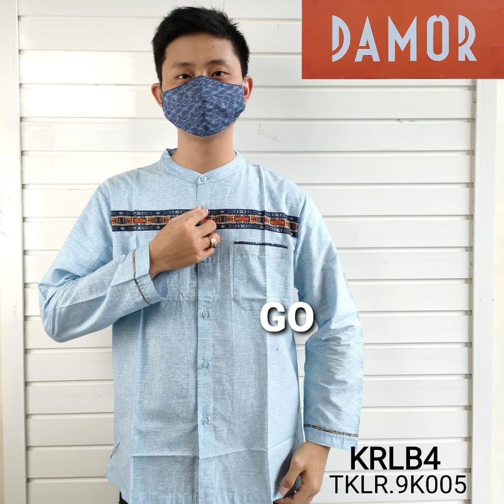 gos KRLB DAMOR (CRESSIDA) KOKO REGULER Baju Muslim Koko Cowok Pakaian Pria Muslim Lengan Panjang