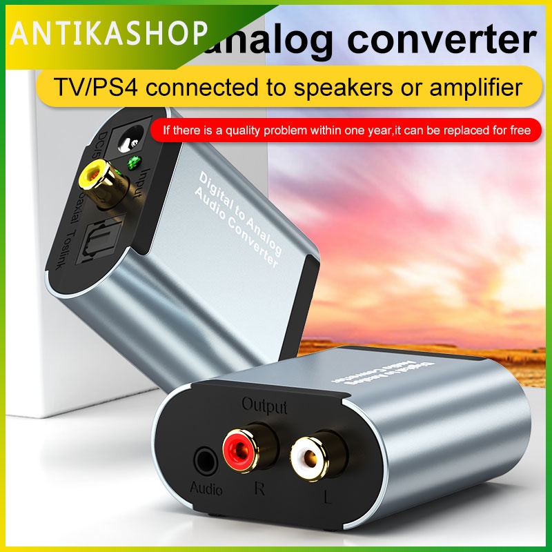 Digital to Analog Audio Converter Konverter Audio Digital Ke Analog Dengan Dekoder Audio Koaksial Serat Optik Jack Headphone 3.5mm Dengan R/L