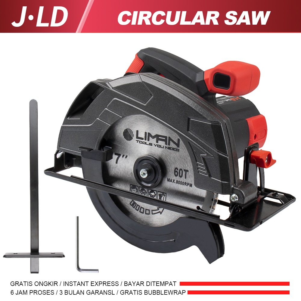 JLD MESIN GERGAJI POTONG KAYU Uk 7" / Circular Saw Size 7" JD1853 SIRCULAR 900W