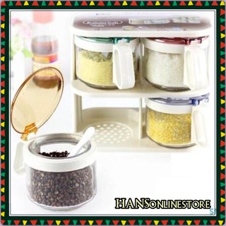 R646T75R Sale Kangxingda 4Pcs Tempat Bumbu Kaca  Rak  