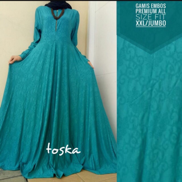 GAMIS EMBOS JUMBO XXL (HIJAU TOSCA)