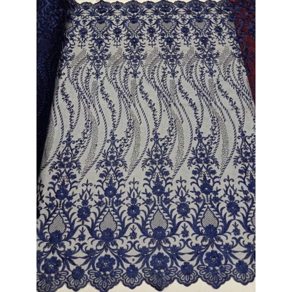 Kain Tile Elisab MXC/Tile Akar Pinggiran tebal/ Bahan kebaya