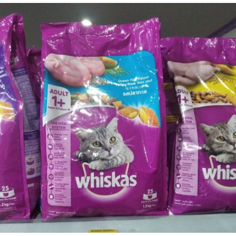 makanan kucing whiskas ocean fish 1,2 kg freshpack