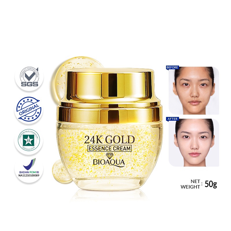 BPOM BIOAQUA 24K Gold Skin Care Essence Cream 50gr