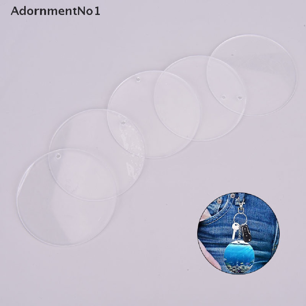 [AdornmentNo1] 10PCS Acrylic Clear Circle Discs Keychain Blanks Tassels Keyrings DIY Pendants [new]