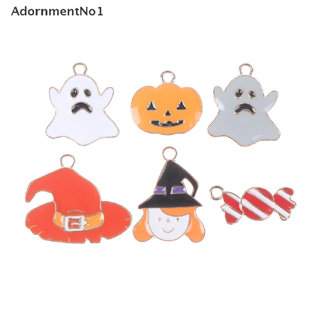 (AdornmentNo1) 21pcs / Set Liontin Bentuk Labu / Hantu / Permen Halloween Untuk Aksesoris DIY Charms