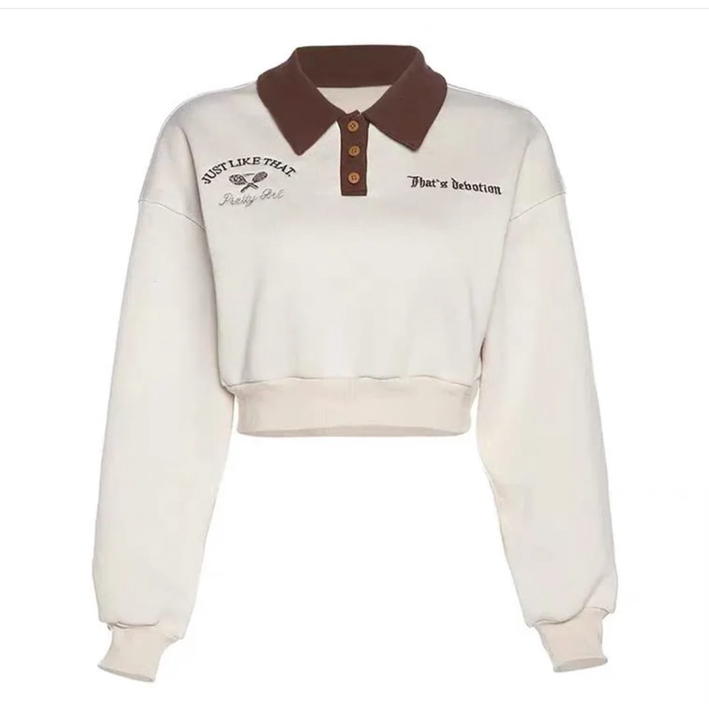 pakaian wanita / just like that croope sweater wanita / swetshirt sweater korean style