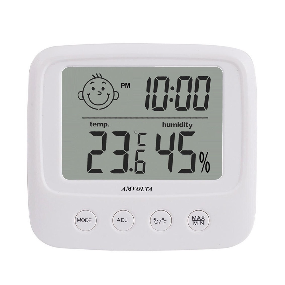 Jam Digital Temperature Humidity Meter Clock Station - CX-0828 -- Amvolta