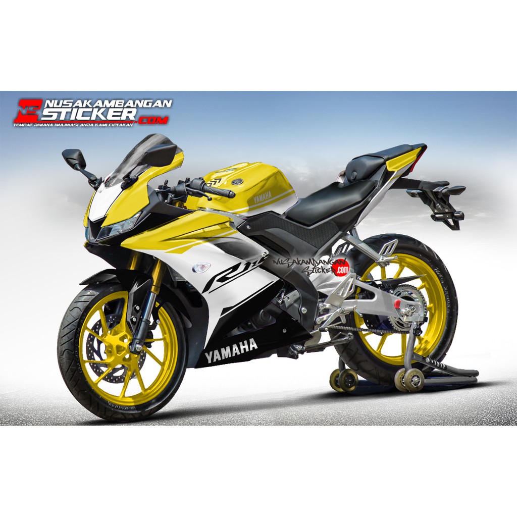 Decal Stiker R15 V3 VVA 155 - Monster putih kuning Sticker Full Body