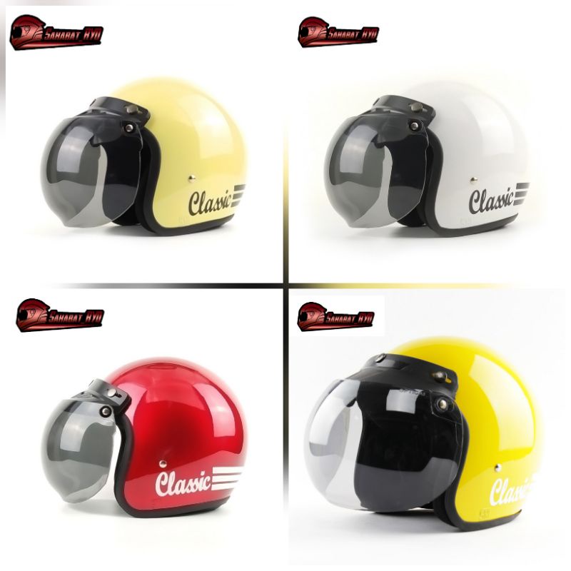 HELM SNI MURAH CEWEK COWO  BOGO VISOR CEMBUNG-PRIA WANITA DEWASA REMAJA HELEM ELEGAN MODIS KEKINIAN
