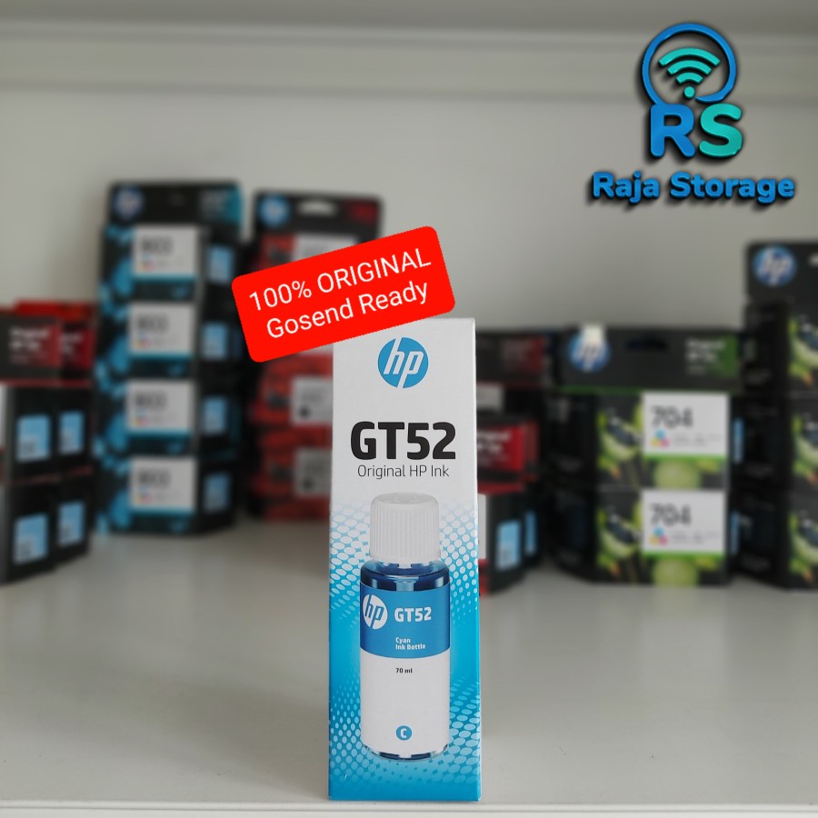 HP GT52 70-ml Cyan Original Ink Bottle Tinta Printer Color GT 52 for HP Smart Tank AiO Printer 500 5