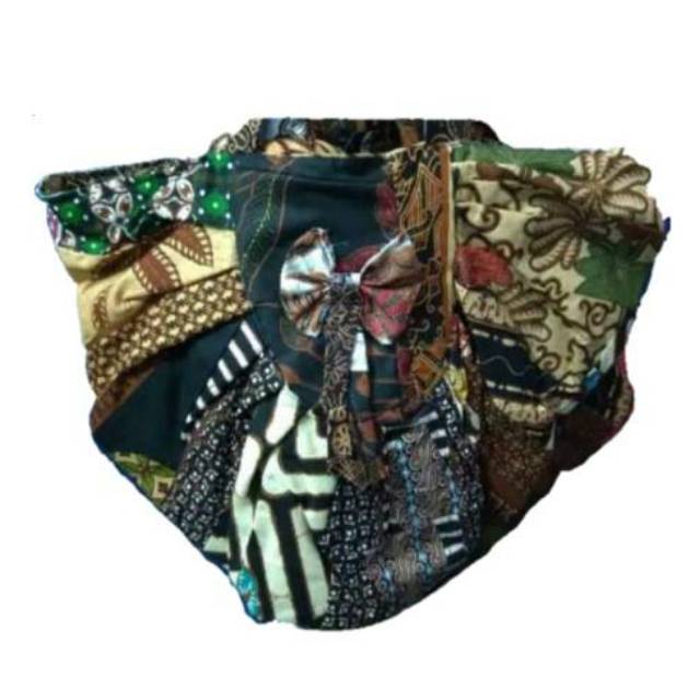 (BISA COD) TAS BATIK PERCA MODEL PLISKET SETENGAH LINGKARAN BENTUK BUNGA 38 x 35 cm HAND BAG WANITA