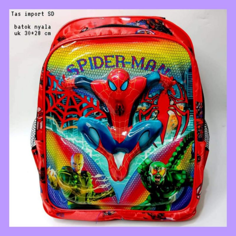 backpack impor timbul nyala tas sekolah anak TK &amp; SD size besar premium by zellshop