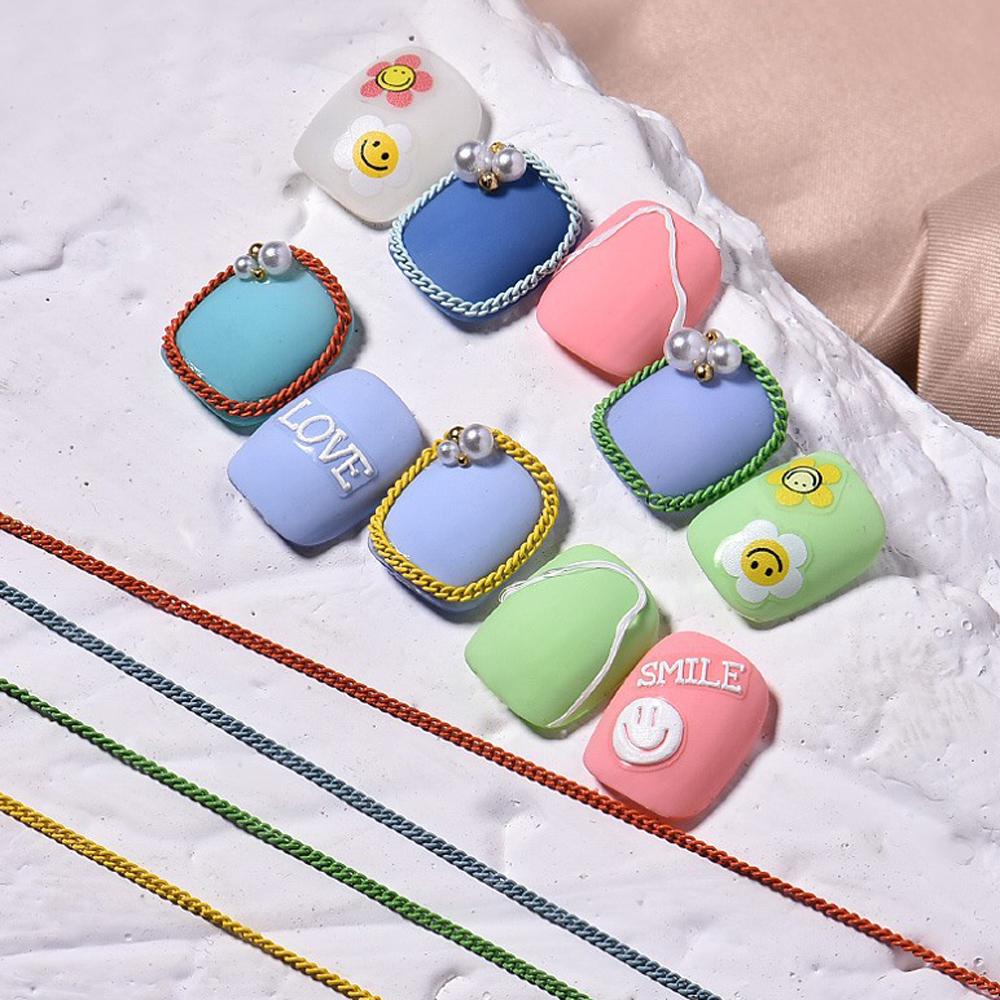 Agustina Dekorasi Nail Art Wanita Jepang 3D Metal Net Merah Manicure Aksesoris