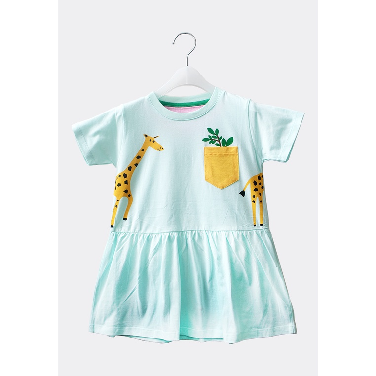MYLK By Rafathar Dress Midi Print Giraffe Green