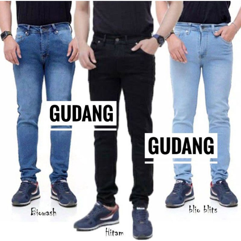 NEW PROMO - Celana Jeans Pria Skinny - Slim Fit Panjang Melar