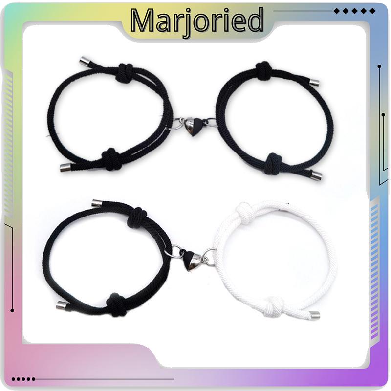 2 Pcs Pasangan Gelang Magnet Adjustable Pesona Gelang Cinta Aksesoris Fashion Hadiah-MJD