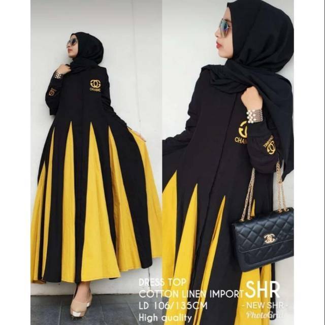 COD gamis SHR gurita pelangi ori