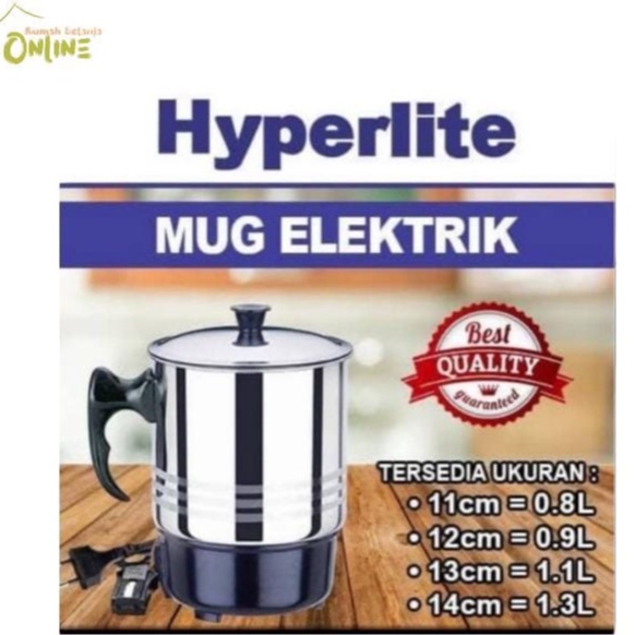 MUG ELEKTRIK STAINLESS 0,8-1.3 Ltr HYPERLITE HM 11-15