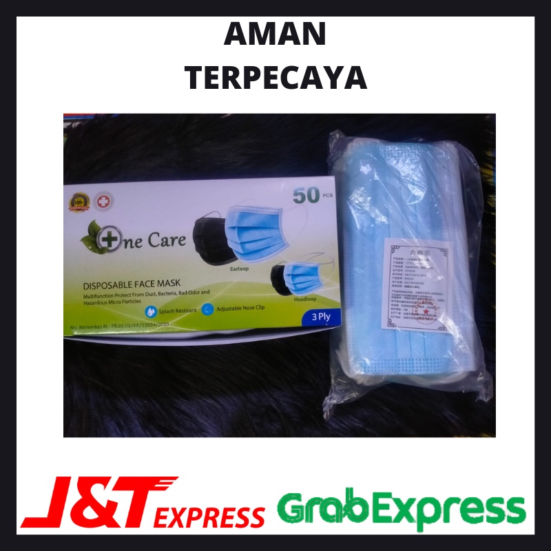 Masker Earloop NE CARE 3 Ply 1 Box isi 50 Pcs / MASKER DISPOSABLE FACE MASK 3 Ply 1 Box isi 50 Pcs