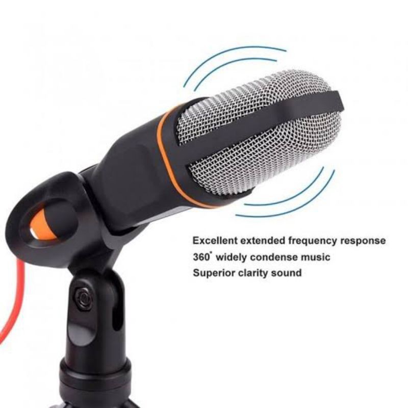 MICROPHONE MIKROFON MIC CONDENSER 3.5MM JACK WITH STAND MIK RECORDING PODCAST LAPTOP PC SF-666