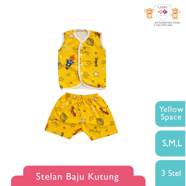 6.6 SALE 1 Setelan Setelan Kutung Travel Around Universe Libby Murah NB, 3-6,S,M,L, 2L,XL, XXL Pakaian Bayi Libby CBKS