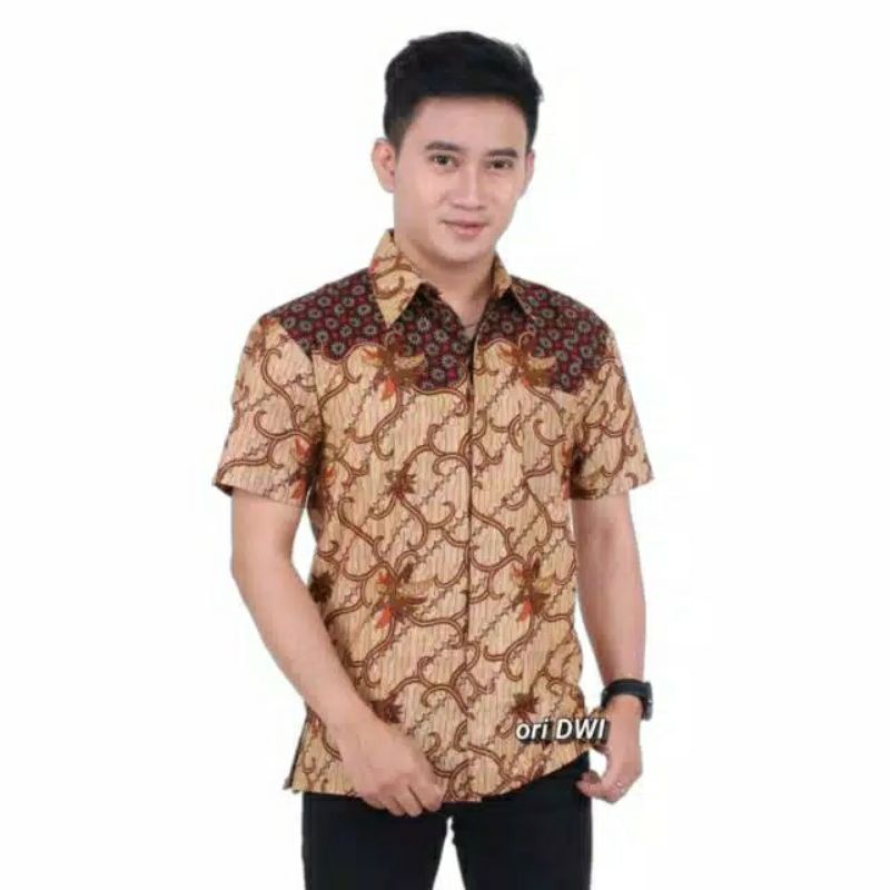 PROMO ASLI Risna Batik JUMBO HRB093 Hem Batik Pria Pendek Premium M L XL XXL XXXL 3L 4L 5L pria TOP.-HEM JMB SENO SAKTI