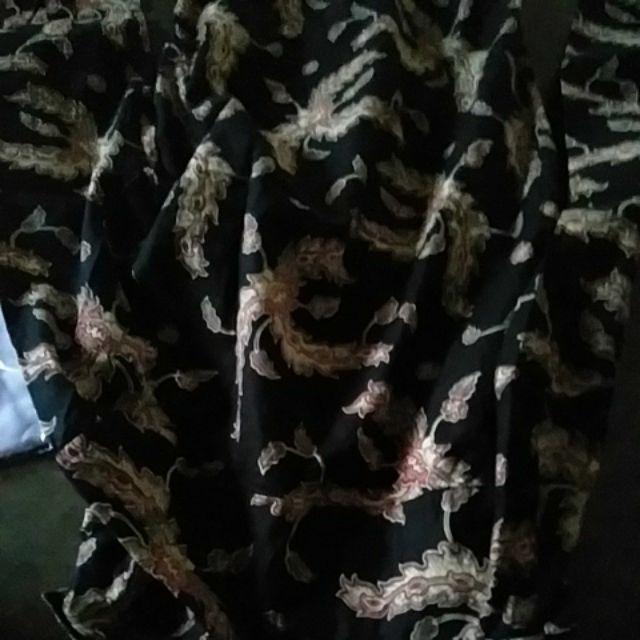 Credomenstore 7465 Kemeja Batik Pria Lengan Panjang Hitam Coklat