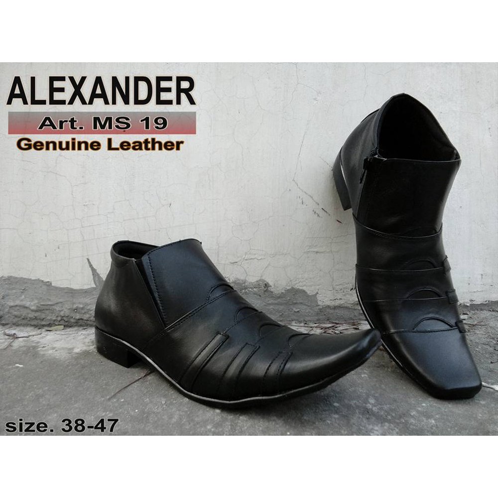 Sepatu Alexander boot Kulit Asli, Sepatu Kantor Pria Berkualitas