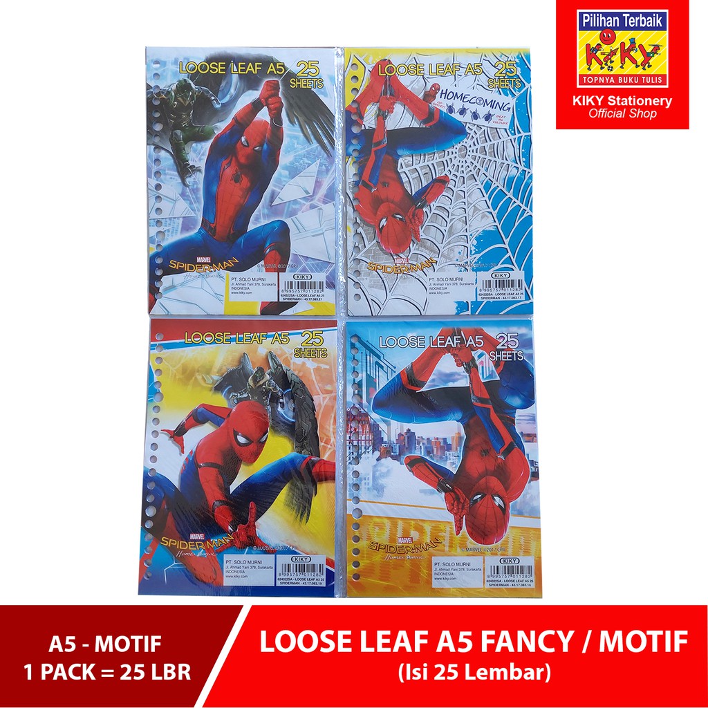 

CUCI GUDANG!!! KIKY Loose Leaf Fancy / Kertas File Motif Bergaris Ukuran A5 25 Lembar