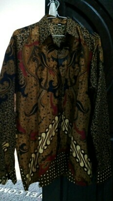Kemeja Batik Pria Lengan Panjang Size M L Xl Xxl  Bswart Batik Hrb026 Kenongo Hem Panjang Padi