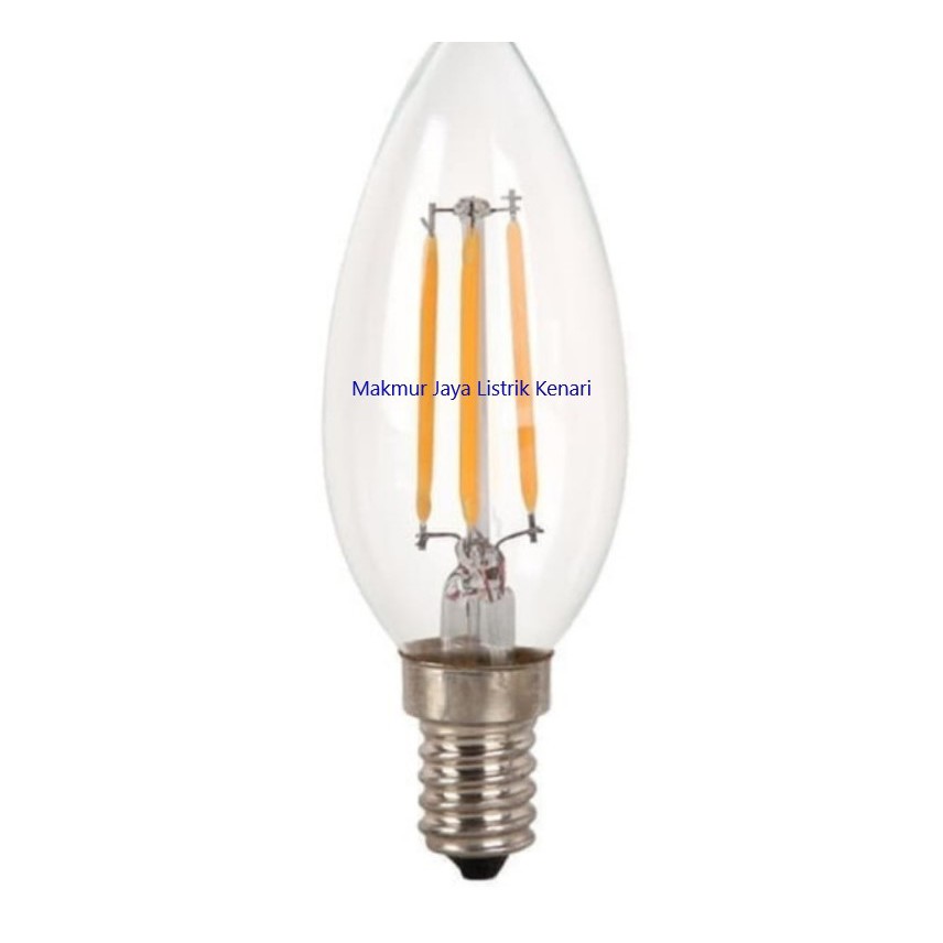 Lampu Led Filament Candle 4w 4watt E27 E14 Edison Fitting Kuning