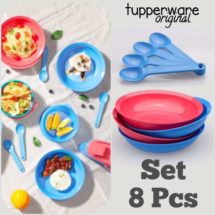 Cutlery Set - Tupperware Promo Piring Makan Besar Cutlery Sendok Garpu Plate Set