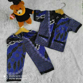 Piyama Batik Anak Motif Elegan Untuk Cowok Cewek Di Pakai Anak Usia 1-5 Tahun Bahan Katun Dan Adem.