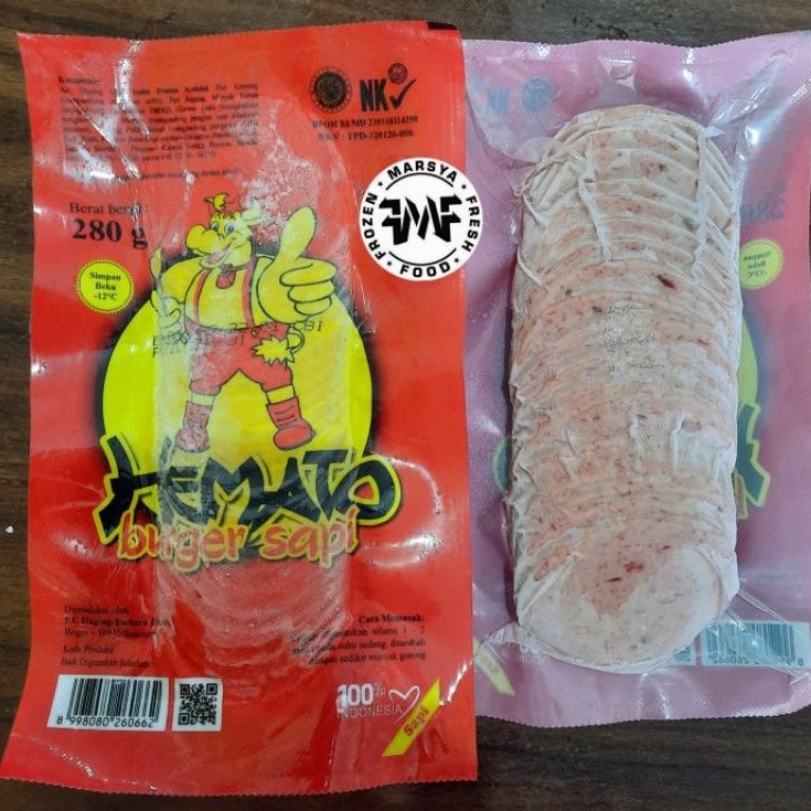 hemato daging burger isi 20pcs 280gr