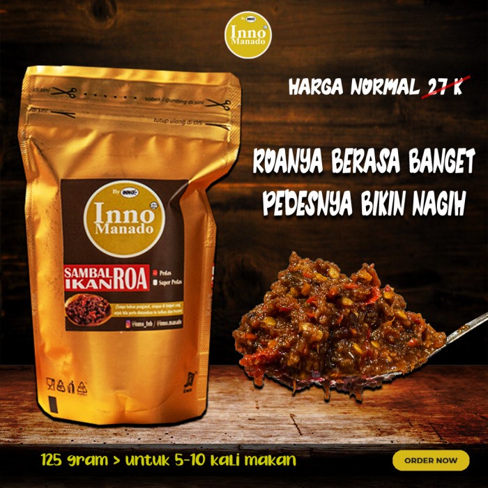 

Sambal-Aneka- Sambal Ikan Roa Pouch - Inno Manado - Pedas -Aneka-Sambal.